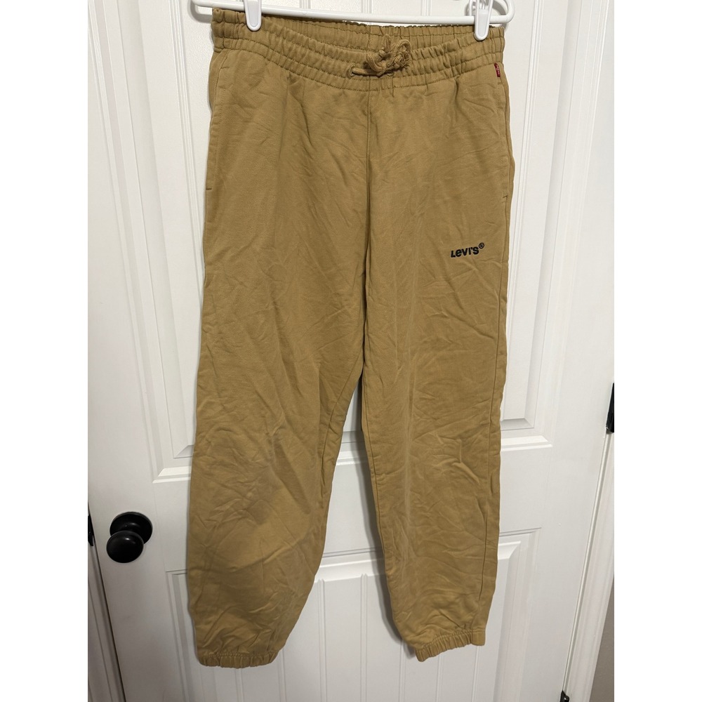 Levis Sweatpants Mens Medium Tan Relaxed Fit Elastic Waist Joggers EUC